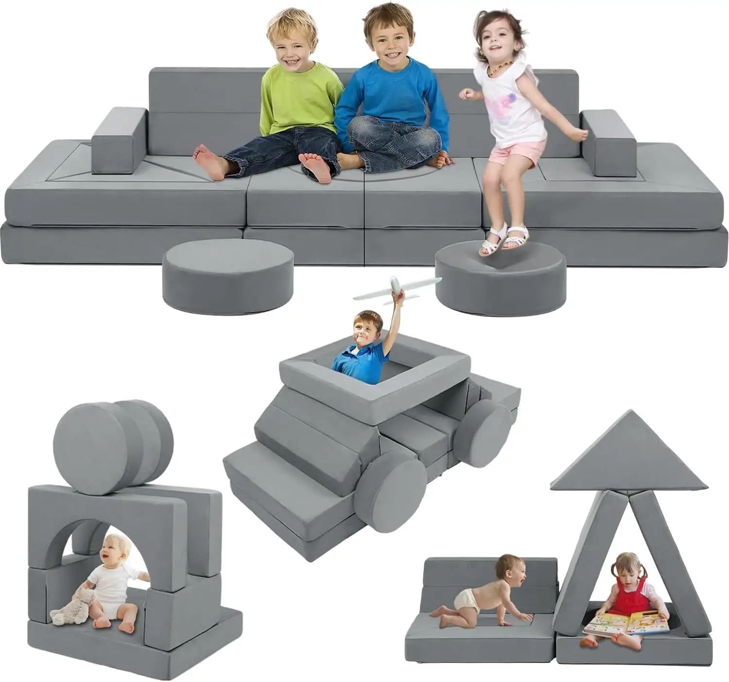 Kindergeschenk ungiftiger Wohnzimmer-Sofa Schloss-Spielcouch Entwicklungs-Kinder-Intelligenz-Spiel-Schlaf-Geteiltes Sofa