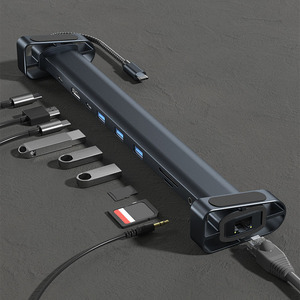 Hub BYL-2212 10 in 1 USB 3.0 Hub PD 100W SD TF lettore di schede Gigabit Hub Ethernet Computer portatile Docking Station - Product Image 3