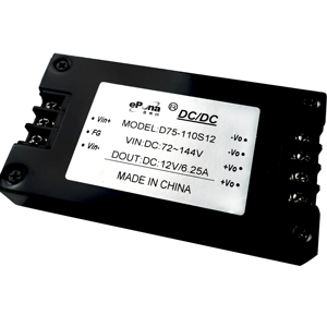 75W DC DC隔离式电源模块D75-110S12逆变器和转换器，宽72-144vdc输入12V 6.25A输出 - Product Image 1