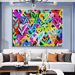 Factory Wholesale, Graffiti Wall <strong>Art</strong> Pictures About <strong>Love</strong>, Canvas Printing, Abstract Oil Paintings and Frame Home Decoration - Product Image 5