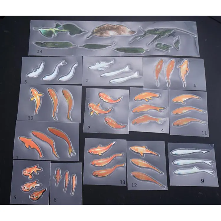 Nuove idee adesivi per pittura in resina pesce rosso pittura in resina 3D pesce rosso colla a goccia di cristallo cubo pittura pasta materiale pesce rosso