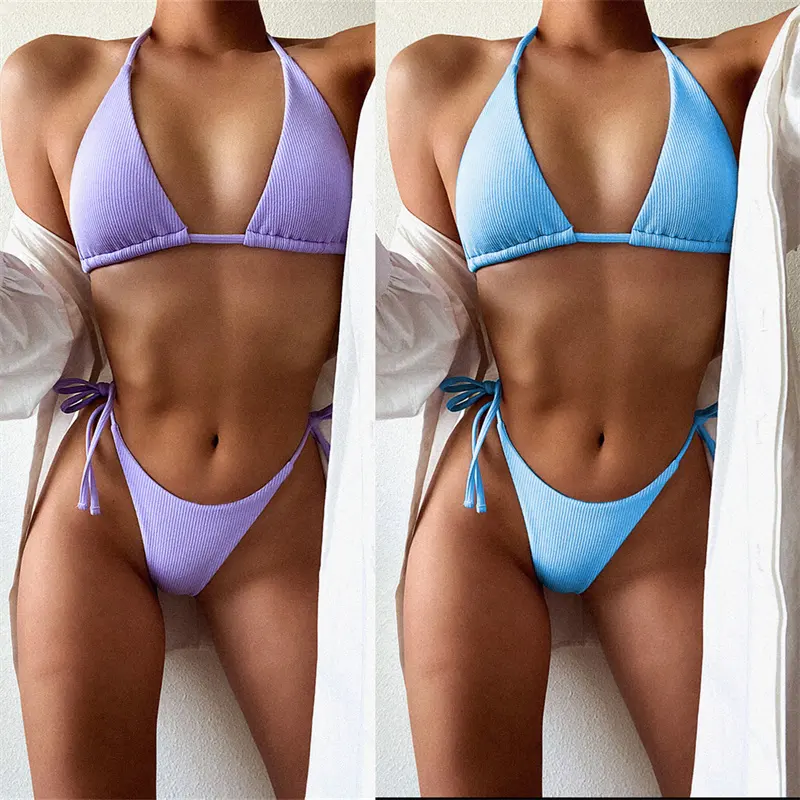 2023 costumi da bagno Sexy all'ingrosso colore popolare Sexy 2 pezzi costume da bagno Beachwear perizoma Bikini