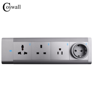 Coswall เต้ารับติดพื้นผิวแบบพรีเมี่ยม3ทางพร้อมเบ้าเสียบผนังอะลูมิเนียมแบบรีดขึ้นรูปสวิตช์คอมโบเท่านั้น - Product Image 6