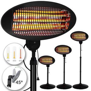 4 Settings 2000W 3 Quartz Heating Tubes IPX4 Waterproof Free-standing Wall-mounted Radian <strong>Infrared</strong> Patio Heater - Product Image 1