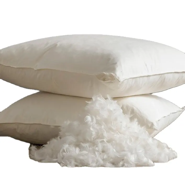 Almohada de plumas personalizada al por mayor almohadas de relleno de plumas de pato blanco lavado insertos