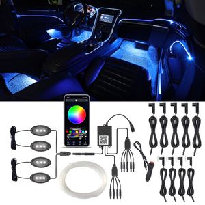 אביזרי רכב פנים דקורטיבי App בקרת RGB <span class=keywords><strong>LED</strong></span> אור לוח מחוונים רכב <span class=keywords><strong>LED</strong></span> רצועות אור הסביבה