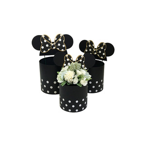 MOQ Mickey ดอกไม้ถังกอดกระดาษแข็งดอกไม้กล่องของขวัญสามชุดในสต็อก - Product Image 2