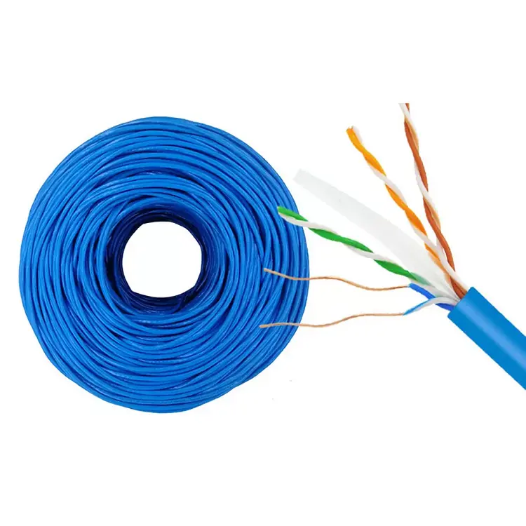 1000ft 305m network Cat6 2x4p 23awg 24awg Unshielded UTP Solid PVC blue Bulk Ethernet lan Cable cat6 utp cable
