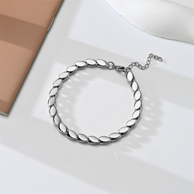 Bracelet marquise en acier de 6 mm de large