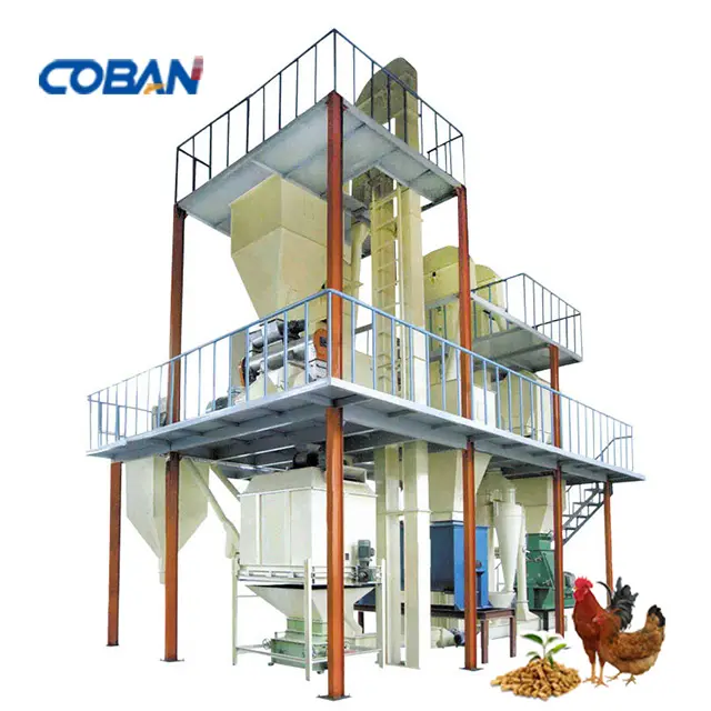 Máquina de fabricação de ração para gado com aprovação CE, 5-40t/h, linha de pelotização de forragem para plantas e fábricas de criação de frangos,