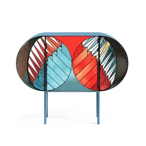 Sürümleri Milano İtalyan tarzı Credenza serisi köln katedrali vitray yan kabin şarap dolabı - Product Image 1