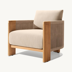 Bán Buôn Xu Hướng Ngoài Trời Đồ Nội Thất Gỗ Tếch Sofa Đặt Khách Sạn Gỗ Tếch Ghế Phòng Chờ Ngoài Trời Gỗ Tếch Sợi Dây Thừng Đồ Nội Thất - Product Image 2