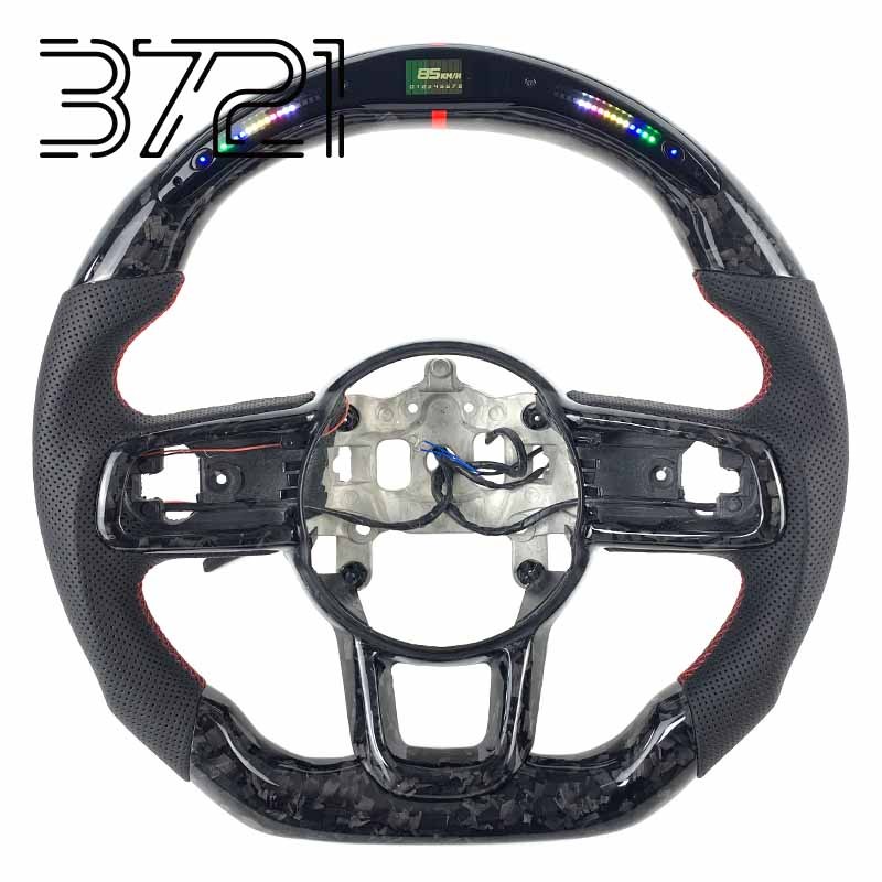 Cuir perforé forgé noir LED
