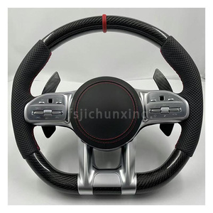 ベンツA E S C G C lass W205 W204 W212 W211 W213W222に適合旧モデルアップグレード新モデルLEDカーボンファイバーステアリングホイール - Product Image 1