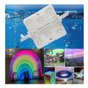 โมดูล LED สี่เหลี่ยมสีเต็มรูปแบบ IP68กันน้ำได้ DC24V 3.5W โมดูลอัจฉริยะไฟ LED สำหรับกล่องไฟสัญญาณเพดานอ่อนดีไซน์ใหม่