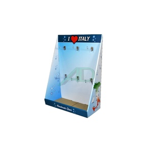 High Quality Cardboard Foldable Counter Display <strong>Stand</strong> with Hooks for Phone Accessories and Stationery OEM Customized - Product Image 2
