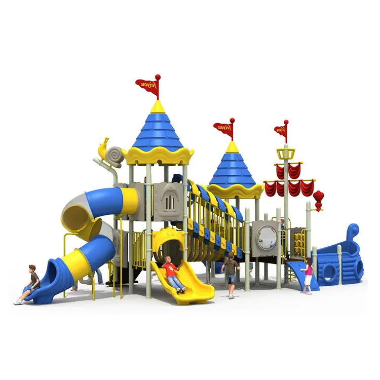 Grande parco giochi all'aperto attrezzature per bambini in età prescolare bambini scivolo di plastica fabbrica del prodotto parco giochi