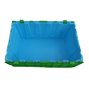 JOIN Warehouse Plastic Moving Crate Nestable Storage Attached Lid <strong>Containers</strong> Round Trip Tote <strong>Logistic</strong> Box for Transport - Product Image 4