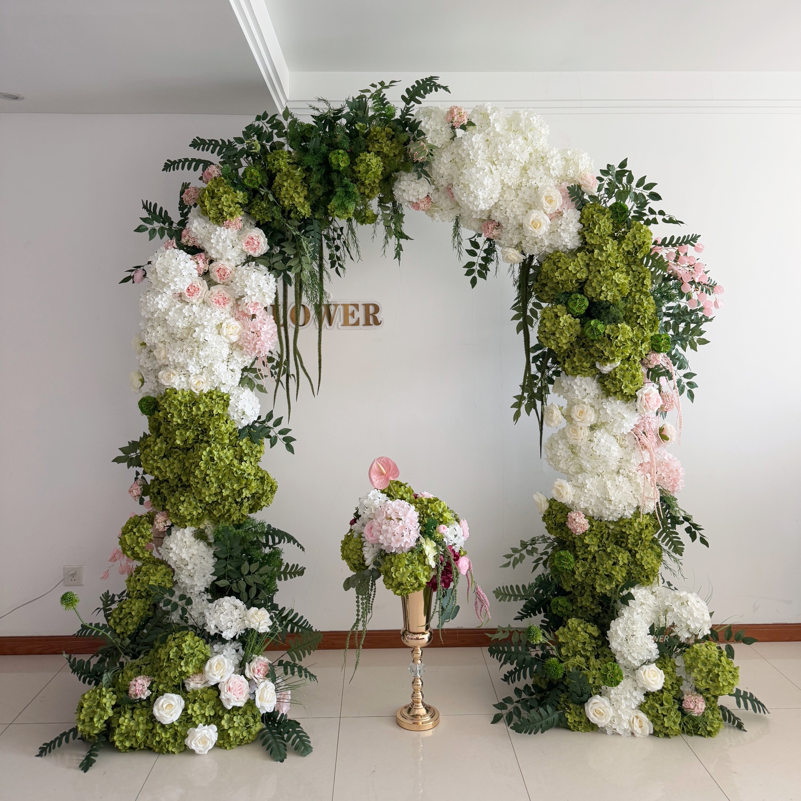 Vert + blanc + rose