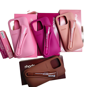 Luxury Silicone <strong>Rhode</strong> Mobile Phone Cases with Lip Gloss Lipstick Holder Compatible with for IPhone11 12 13 14 15 16 Pro <strong>Max</strong> Plus