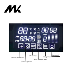 Pantalla LCD de 12V con Bluetooth, pantalla de tiempo y temperatura, luz LED, Sensor simulado táctil, interruptor inductivo de seis teclas, espejo de tres colores - Product Image 4