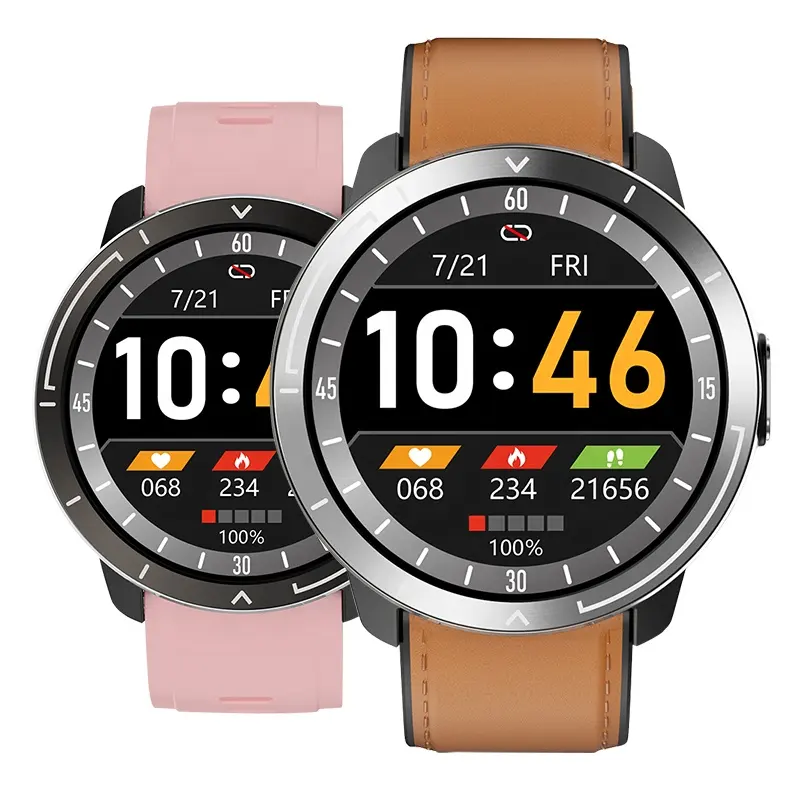 Reloj inteligente M18 Plus, dispositivo con Monitor de oxígeno en sangre, ECG + PPG AI, pantalla OLED de 1,3 pulgadas, APP Nórdica