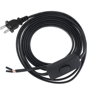 110V 120V 18AWG kalıplı fiş 2 Prong düz 2 tel güç  uzatma kablosu AC kablosu ile soyulmuş açık uç ve polarize fiş - Product Image 4