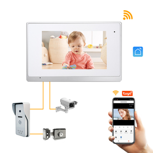 Videoportero de 2 vías de 2 cables para sistema de intercomunicación de varios apartamentos, Timbre de Color de 7 pulgadas, cerradura de puerta electrónica, seguridad para el hogar - Product Image 1