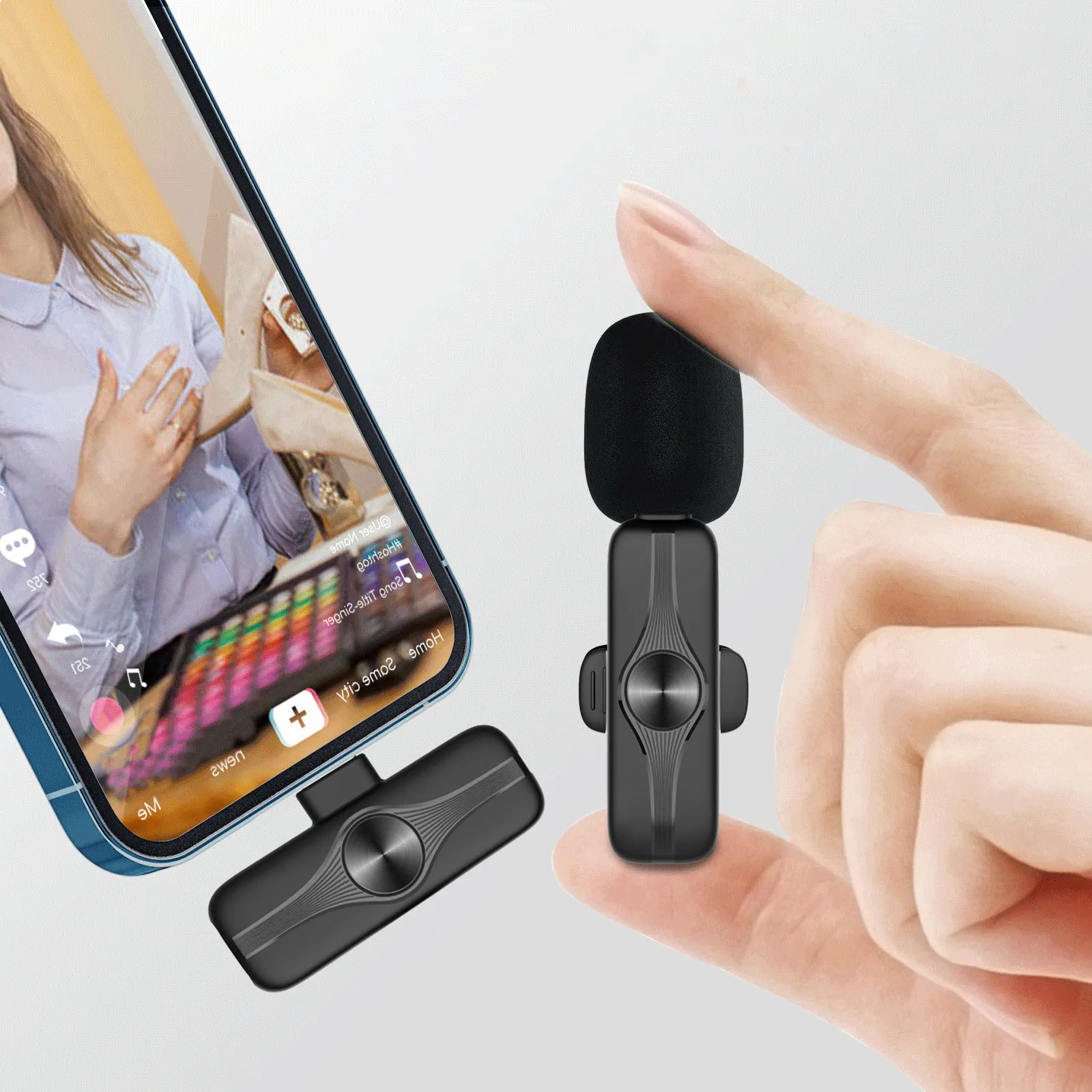 Leadingplus Mini Bluetooth Clip Opname Microfoon Voor Smartphones