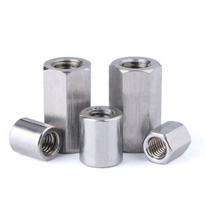 <strong>M3</strong> M6 M8 M12 3/8 Steel Zinc-plated Long Nuts DIN 6334 Extended Hexagon and Round <strong>Coupling</strong> Nuts - Product Image 1
