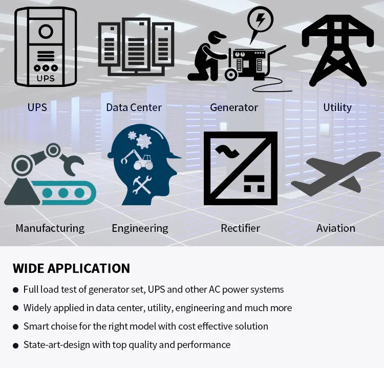 Banco de carga de CA, Banco de carga ficticia de alta calidad, 6kw, 100kw, 200kw, 500kw, personalizado, a buen precio