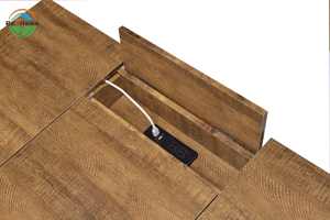 Writing <strong>Desk</strong> with 4 Hidden Storages Rustic Amber Home <strong>Computer</strong> Table <strong>Simple</strong> Office PC <strong>Desk</strong> Wooden - Product Image 4