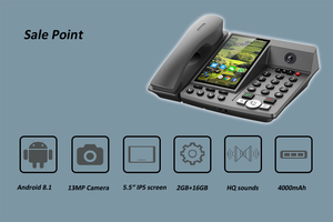 4G akıllı Android sabit kablosuz telefon F910 ev masaüstü kablosuz telefon desteği Sim kart FM MP3 görüntülü görüşme 3G 2G - Product Image 4