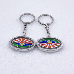 Kazınmış Logo anahtarlık fabrika ucuz fiyat dönen logo metal anahtarlık - Product Image 5