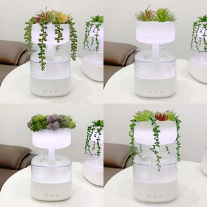 Künstliche Pflanzen Timer 7 Farbwechsel Nachtlicht Aroma therapie Ätherisches Öl Diffusor Regentropfen Luftbe feuchter mit Fernbedienung - Product Image 3