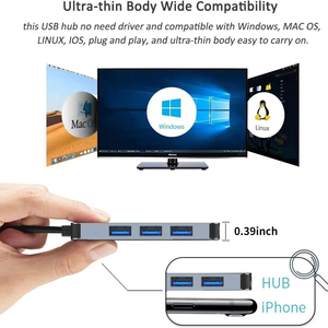 Eonline 3D <strong>8</strong> in 1 USB HUB 3.0 Dock Station 5Gbps High Speed Transmission USB Splitter Type C to USB OTG <strong>Adapter</strong> - Product Image 4