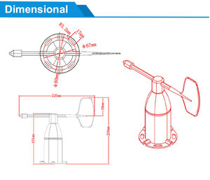 A basso prezzo tre tazze anemometro 0-60 m/s sensore di velocità del vento ambiente segnale di uscita di impulso tipo Arduino compatibile OEM - Product Image 5