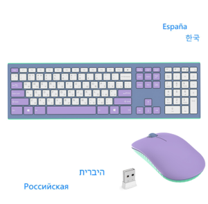 Combo de teclado y mouse inalámbricos de tamaño completo de 2,4 GHz, teclado ruso inalámbrico con teclado numérico para computadora, PC, computadora de escritorio, computadora portátil - Product Image 1