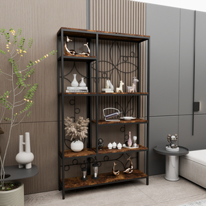 Estantería de madera personalizada, estantería industrial abierta de 6 niveles de altura para el hogar, oficina, sala de estar y dormitorio - Product Image 3