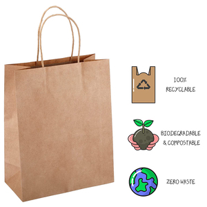 8X4.25X10.5 Bán Buôn Túi Giấy Kraft Màu Nâu Mua Sắm Túi Quà Tặng Hàng Hóa Có Tay Cầm - Product Image 4