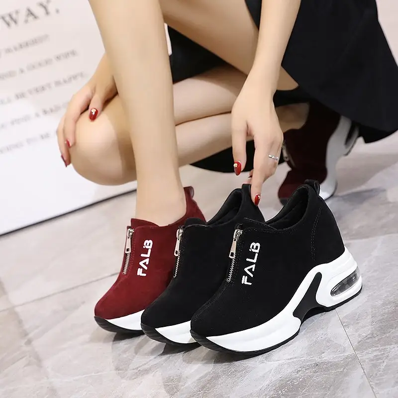 Damen Turnschuhe mit Plattform Schuhe Casual Woman Wedge Basket Schuhe Tennis Female Thick Woman Herbst Trainer