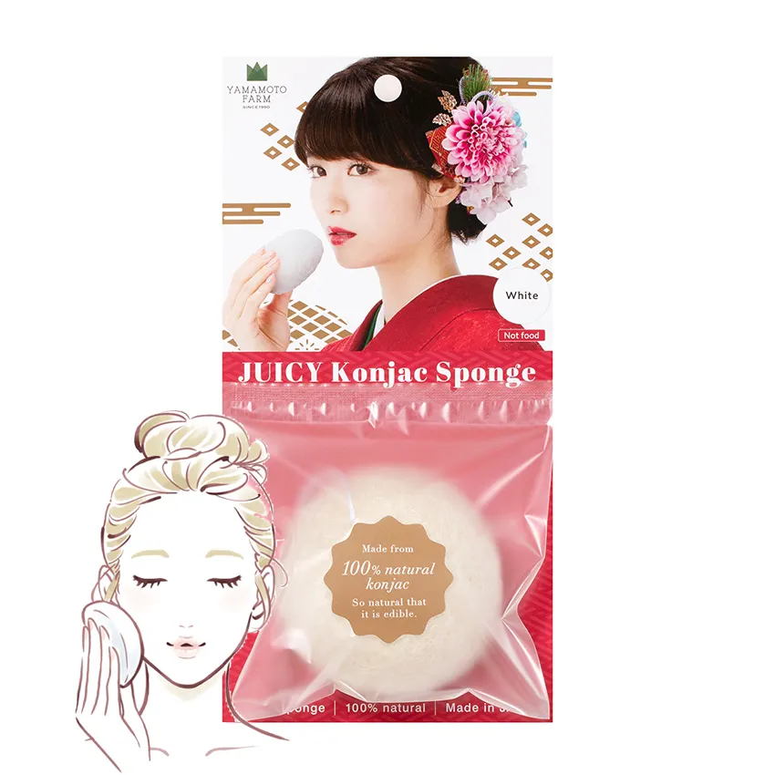 Japanese bath sponges 100% natural konjac soft fiber cleansing facial sponges in stock