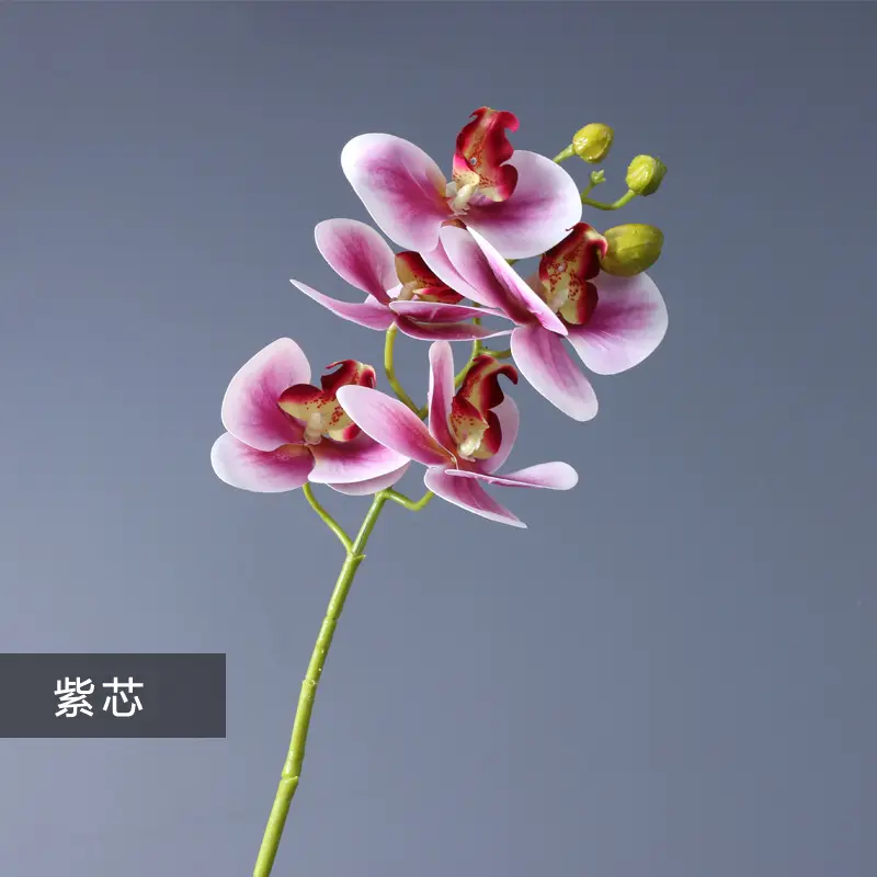 High Quality 5 Heads Artificial Orchid Flower 3D Real Touch Orchids for Home Wedding Table Centerpiece Decoration Orchid