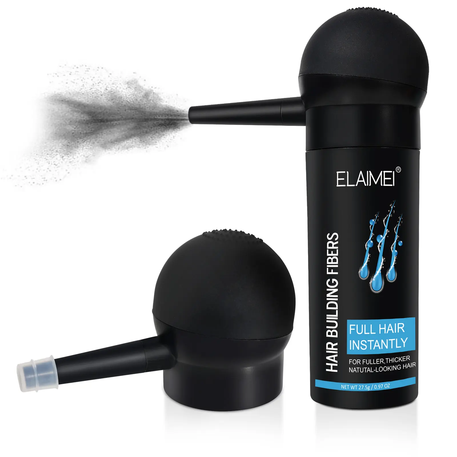 ELAIMEI-tratamiento para la pérdida del cabello, tratamiento de fibras de construcción, crecimiento de cabello en polvo, peluca de fibra con boquilla