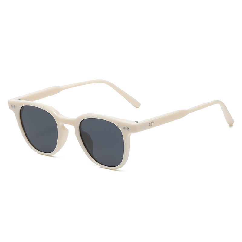 Cadre beige noir lentille gris