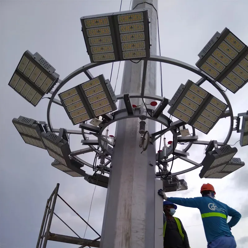 Harga pabrik lampu tiang tinggi Led tenaga surya lampu sorot tinggi untuk jalan raya