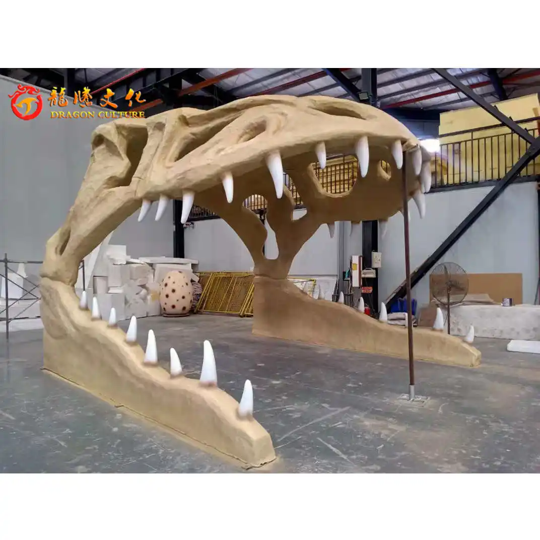 Porta decorativa dell'entrata del parco a tema del parco giochi dei bambini del portone fossile del dinosauro per dell'interno o all'aperto
