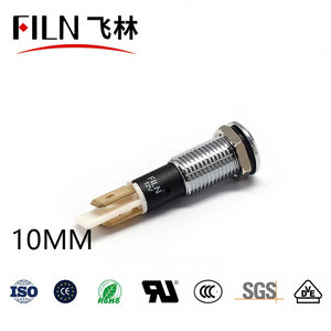 FL1M-10FJ-1 di FLIN 10mm 24V in metallo impermeabile spia luminosa con 2 perni utilizzato interruttore per dispositivi di visualizzazione del <span class=keywords><strong>Computer</strong></span>