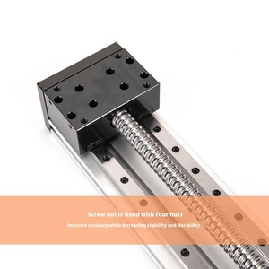 耐用铝GX80滚珠轴承工作台直线导轨加厚十字模块滑台螺杆Gx80直线导轨 - Product Image 3