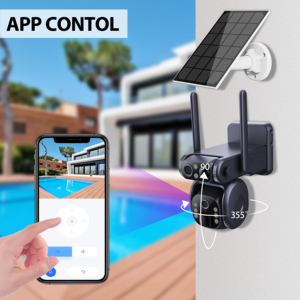 กล้องพลังงานแสงอาทิตย์ LX 4MP ubox ไร้สาย, กล้องแผงเซลล์แสงอาทิตย์ PTZ สัญญาณเตือนกล้อง4G ซิมการ์ดกลางแจ้งไร้สายกล้องเลนส์คู่กันน้ำ - Product Image 2